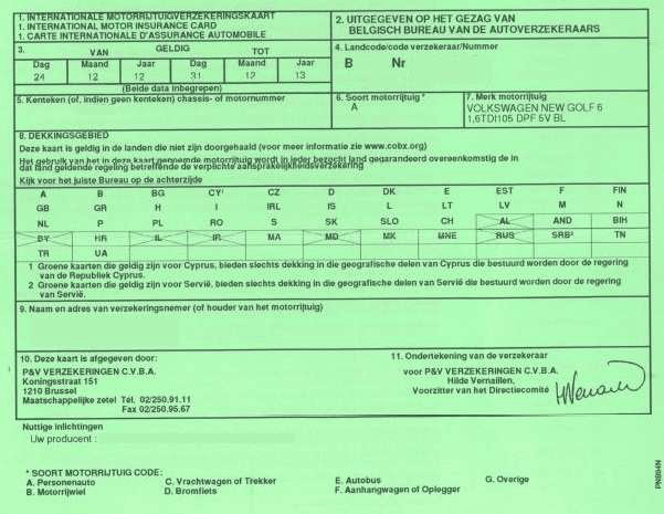 La carte verte passe au « blanc » dès le 1er juillet 2020